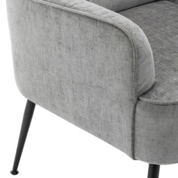 Living and Home Grey Chenille Upholstered Leisure Chair with Armrests - Size: Single - Wilko - thumbnail 7