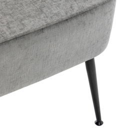 Living and Home Grey Chenille Upholstered Leisure Chair with Armrests - Size: Single - Wilko - thumbnail 6