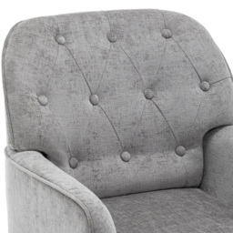Living and Home Grey Chenille Upholstered Leisure Chair with Armrests - Size: Single - Wilko - thumbnail 4