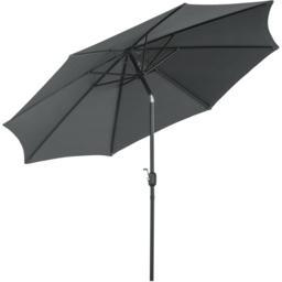 Outsunny Dark Grey Crank and Tilt Parasol 3m - Wilko