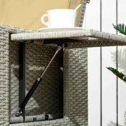Outsunny 5pc PE Rattan Sun Lounger Beige - Size: 106 x 98 x 146cm - Cream - Wilko - thumbnail 4
