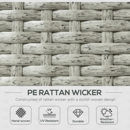 Outsunny 5pc PE Rattan Sun Lounger Beige - Size: 106 x 98 x 146cm - Cream - Wilko - thumbnail 6