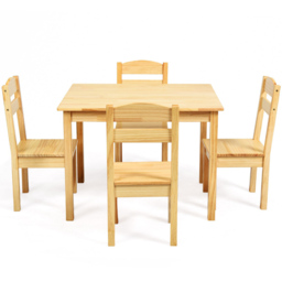 Costway 4 Seater Natural Kids Dining Set - n/a - Wilko - thumbnail 4