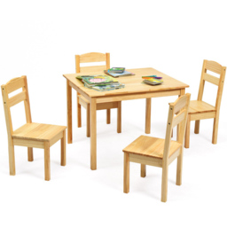 Costway 4 Seater Natural Kids Dining Set - n/a - Wilko - thumbnail 3