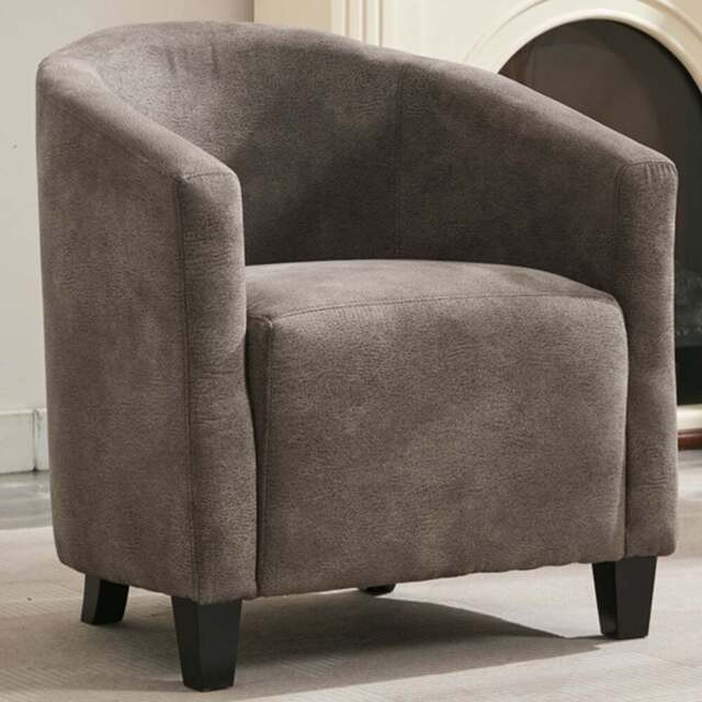 Furniture One Grey Bronzing Fabric Upholstered Tub Chair - Size: Single - Wilko - image 1