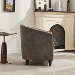 Furniture One Grey Bronzing Fabric Upholstered Tub Chair - Size: Single - Wilko - thumbnail 6