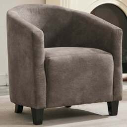 Furniture One Grey Bronzing Fabric Upholstered Tub Chair - Size: Single - Wilko