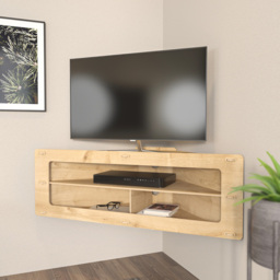 Decorotika Sala 3 Shelf Corner Floating MDF TV Unit - Size: 40 x 120 x 45cm - Brown - Wilko - thumbnail 6