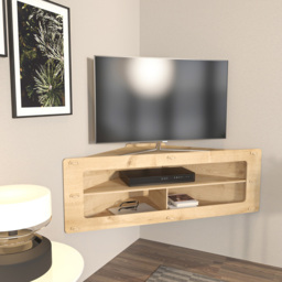 Decorotika Sala 3 Shelf Corner Floating MDF TV Unit - Size: 40 x 120 x 45cm - Brown - Wilko - thumbnail 5