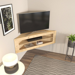 Decorotika Sala 3 Shelf Corner Floating MDF TV Unit - Size: 40 x 120 x 45cm - Brown - Wilko - thumbnail 7