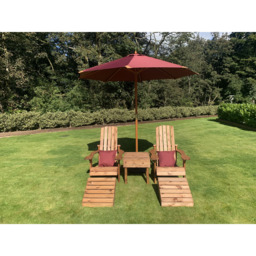 Charles Taylor 2 Seater Aidendack Style Set with Red Cushions - Wilko - thumbnail 7