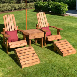 Charles Taylor 2 Seater Aidendack Style Set with Red Cushions - Wilko
