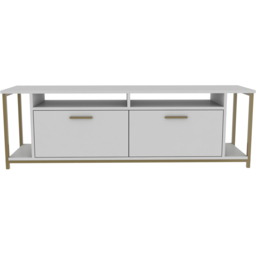 Decorotika Omar 2 Door 4 Shelf White and Gold TV Unit - Size: 50.8 x 160 x 35cm - Multi - Wilko - thumbnail 6