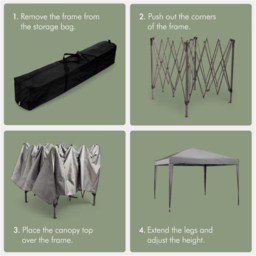 VonHaus 3 x 3m Grey Pop-up Gazebo - Wilko - thumbnail 4
