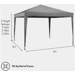 VonHaus 3 x 3m Grey Pop-up Gazebo - Wilko - thumbnail 7