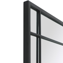 MirrorOutlet The Tabula Black Metal Framed Window Wall Mirror 180 x 90cm - Wilko - thumbnail 7