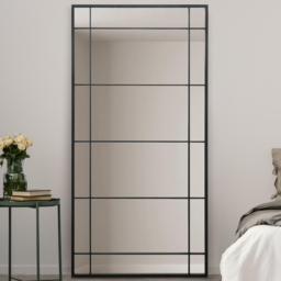 MirrorOutlet The Tabula Black Metal Framed Window Wall Mirror 180 x 90cm - Wilko - thumbnail 3