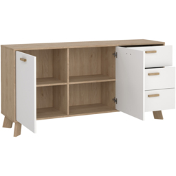 Furniture To Go 2 Door 3 Drawer White and Brown Sideboard - Wilko - thumbnail 5