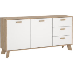 Furniture To Go 2 Door 3 Drawer White and Brown Sideboard - Wilko - thumbnail 3