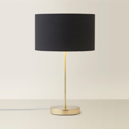 ValueLights Charlie Metallic and Black Shade Gold Table Lamp and Bulb - Size: 43 x 25 x 25cm - Wilko - thumbnail 6