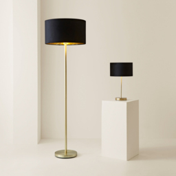 ValueLights Charlie Metallic and Black Shade Gold Table Lamp and Bulb - Size: 43 x 25 x 25cm - Wilko - thumbnail 7