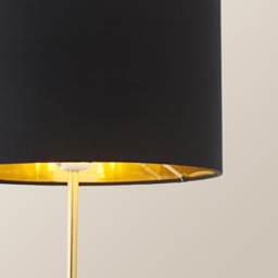 ValueLights Charlie Metallic and Black Shade Gold Table Lamp and Bulb - Size: 43 x 25 x 25cm - Wilko - thumbnail 4