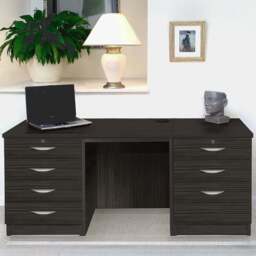 R White Cabinets 7 Drawer Black Set-09 Desk - Size: 72.8 x 155.8 x 54cm - Wilko - thumbnail 1