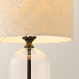 ValueLights Jessy Black and Cream Boucle Shade Glass LED Table Lamp - Size: 45 x 25 x 25cm - Wilko - thumbnail 5