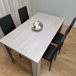 Kosy Koala 4 Seater Metal Arrow Design Rectangular Dining Set Grey and Black - Portland - Wilko - thumbnail 5
