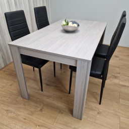Kosy Koala 4 Seater Metal Arrow Design Rectangular Dining Set Grey and Black - Portland - Wilko