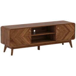 Kudl LV44 2 Door 2 Shelf Columbian Walnut TV Unit - Brown - Wilko - thumbnail 3