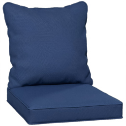 Outsunny Dark Blue Seat and Back Pad Garden Chair Cushion Set 62cm - Size: 12 x 62 x 62cm - Wilko