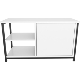 Decorotika Muskegon Single Door and 2 Open Shelf Black and White TV Unit - Size: 51 x 90 x 36cm - Multi - Wilko - thumbnail 3
