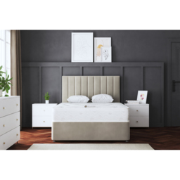 DS Living Amelia Small Double Beige Upholstered Panel Divan Bed with 4 Drawer - Cream - Wilko - thumbnail 5
