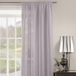 Velosso Riva Plain Mauve Slot Top Voile Panel Curtain 150 x 122cm - Size: W 150 x D 122cm - Purple - Wilko - thumbnail 3