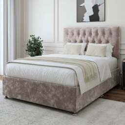 Bedmaster Super King Silver Chenille Divan Base with Lona Headboard - Wilko - thumbnail 1