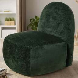Living and Home Modern Green Chenille Upholstered Lounge Chair - Size: Single - Wilko