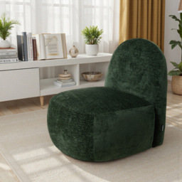 Living and Home Modern Green Chenille Upholstered Lounge Chair - Size: Single - Wilko - thumbnail 4