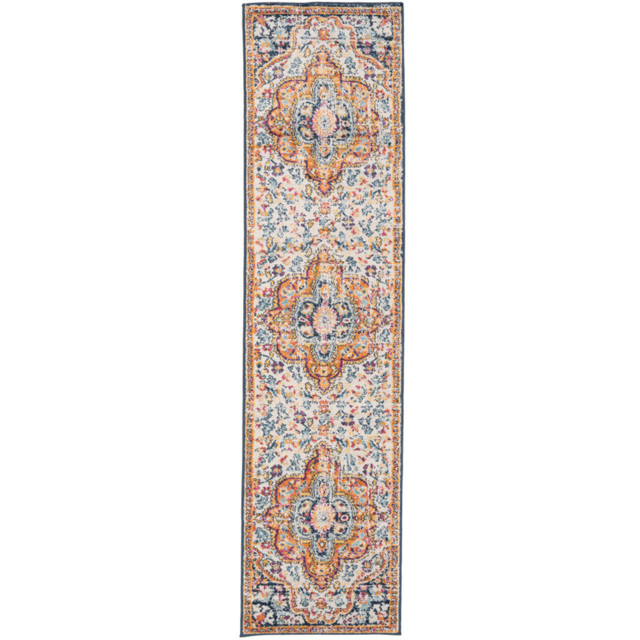 Kukoon Bold Multicolour Distressed Traditional Medallion Rug 240 x 60cm - Wilko - image 1