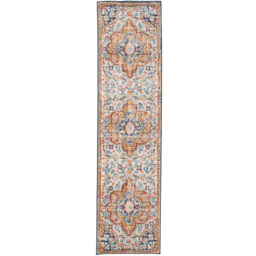 Kukoon Bold Multicolour Distressed Traditional Medallion Rug 240 x 60cm - Wilko - thumbnail 1