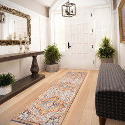 Kukoon Bold Multicolour Distressed Traditional Medallion Rug 240 x 60cm - Wilko - thumbnail 3