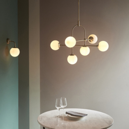 Merano Cosenza Antique Brass and Opal Glass Wall Lamp - Size: 20 x 15 x 29cm - Brown - Wilko - thumbnail 6