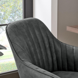 Furniturebox Brooker Black Faux Leather Office Chair - Size: 61 x 57 x 61cm - Wilko - thumbnail 3