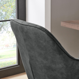 Furniturebox Brooker Black Faux Leather Office Chair - Size: 61 x 57 x 61cm - Wilko - thumbnail 5