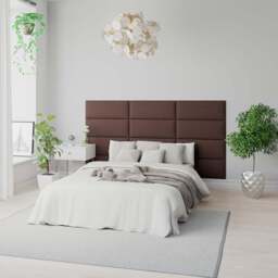 Aspire EasyMount Chocolate Yorkshire Knit Upholstered Wall Mounted Headboard Panels 4 Pack - Brown - Aspire Beds - Wilko