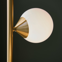 Merano Grosseto Satin Brass Plate Gloss White Glass Multi Arm Floor Lamp - Size: 31 x 31 x 151.5cm - Brown - Wilko - thumbnail 5