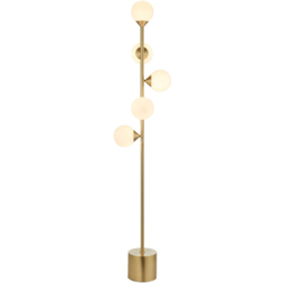 Merano Grosseto Satin Brass Plate Gloss White Glass Multi Arm Floor Lamp - Size: 31 x 31 x 151.5cm - Brown - Wilko - thumbnail 4