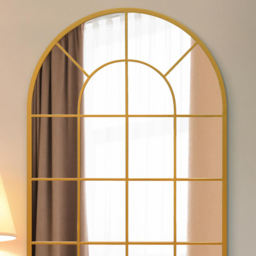 The Arcus Gold Window Metal Leaner Wall Mirror 120 x 80cm - MirrorOutlet - Wilko - thumbnail 6