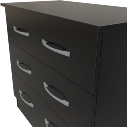 Crowndale Avon 3 Drawer Matt Black Chest of Drawers Ready Assembled - Black Matt - Wilko - thumbnail 6