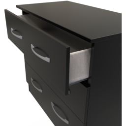 Crowndale Avon 3 Drawer Matt Black Chest of Drawers Ready Assembled - Black Matt - Wilko - thumbnail 7
